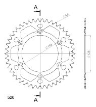 Supersprox alluminio rocchetto per catena 520 - 46Z (nero)