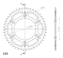 Supersprox Stealth rocchetto per catena 520 - 46Z (nero)