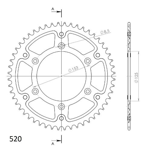 Supersprox Stealth roue d`entrainement 520 - 49Z (noir)