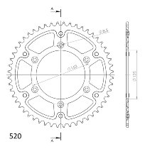 Supersprox Stealth rocchetto per catena 520 - 49Z (nero)