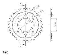 Supersprox acciaio rocchetto per catena 420 - 34Z (nero)