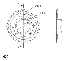 Supersprox Steel Edge chain wheel 420 - 34Z (black)