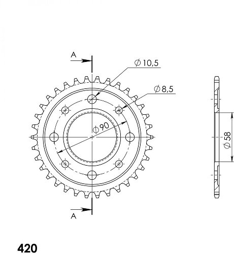 Supersprox Steel Edge roue d`entrainement 420 - 37Z (noir)