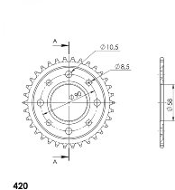 Supersprox Steel  Edge chain wheel 420 - 37Z (black)