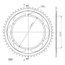 Supersprox Steel Chain wheel 520 - 53Z (black)