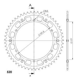 Supersprox Stealth roue d`entrainement 520 - 53Z (or)