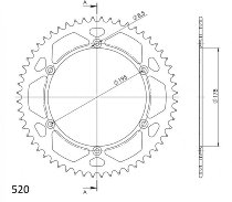 Supersprox alluminio rocchetto per catena 520 - 58Z (oro)