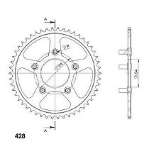 Supersprox Steel Chain wheel 428 - 50Z (black)