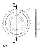 Supersprox acciaio rocchetto per catena 420 - 38Z (nero)