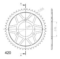 Supersprox acier roue d`entrainement 420 - 47Z (noir)