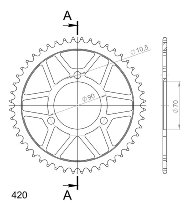 Supersprox acciaio rocchetto per catena 420 - 48Z (nero)