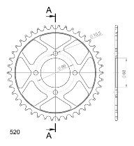 Supersprox acciaio rocchetto per catena 520 - 42Z (nero)