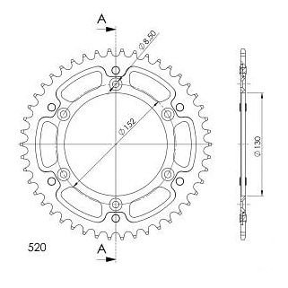 Supersprox Stealth rocchetto per catena 520 - 46Z (oro)