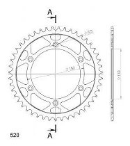 Supersprox acciaio rocchetto per catena 520 - 47Z (nero)