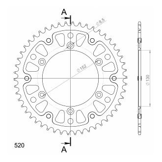 Supersprox Stealth rocchetto per catena 520 - 50Z (azurro)