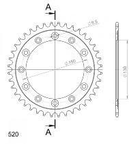 Supersprox acier roue d`entrainement 520 - 38Z (noir)