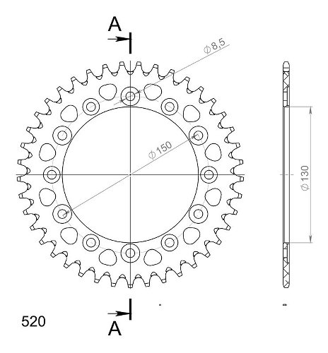 Supersprox Aluminium Chain wheel 520 - 41Z (black)