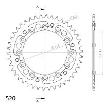 Supersprox Stealth rocchetto per catena 520 - 42Z (nero)