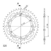 Supersprox Stealth rueda de cadena 520 - 43Z (azul)