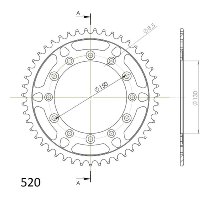 Supersprox acier roue d`entrainement 520 - 46Z (noir)