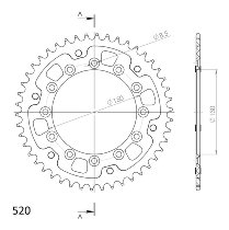 Supersprox Stealth rocchetto per catena 520 - 46Z (azurro)