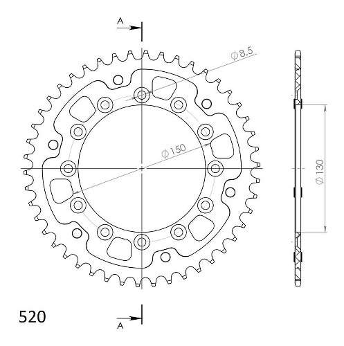 Supersprox Stealth rocchetto per catena 520 - 46Z (oro)