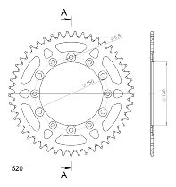 Supersprox aluminium roue d`entrainement 520 - 49Z (noir)