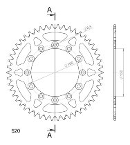 Supersprox Aluminium Chain wheel 520 - 50Z (black)