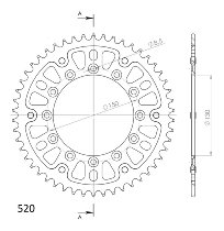 Supersprox Stealth Chain wheel 520 - 50Z (red)