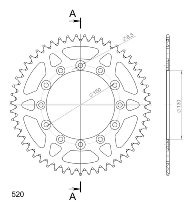 Supersprox aluminium roue d`entrainement 520 - 51Z (noir)