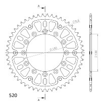 Supersprox Stealth Chain wheel 520 - 51Z (gold)