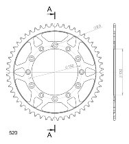 Supersprox acciaio rocchetto per catena 520 - 52Z (nero)