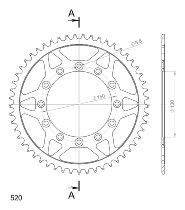 Supersprox acier roue d`entrainement 520 - 53Z (noir)