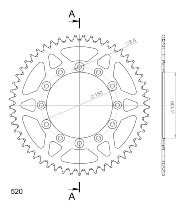 Supersprox alluminio rocchetto per catena 520 - 53Z (azurro)