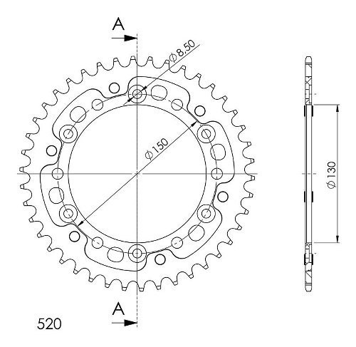 Supersprox Stealth rueda de cadena 520 - 42Z (oro)