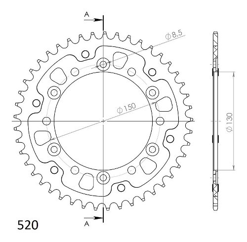 Supersprox Stealth Chain wheel 520 - 45Z (gold)