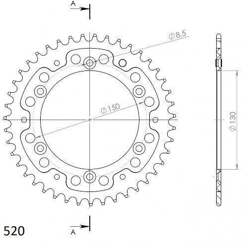 Supersprox Stealth Chain wheel 520 - 36Z (black)