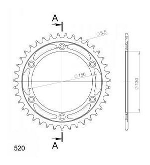 Supersprox Steel Chain wheel 520 - 39Z (black)