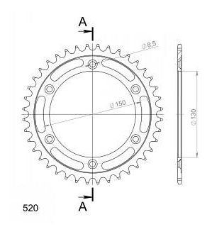 Supersprox acciaio rocchetto per catena 520 - 40Z (nero)