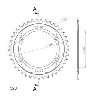 Supersprox acier roue d`entrainement 520 - 41Z (noir)