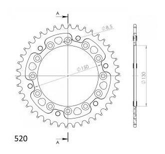 Supersprox Stealth rocchetto per catena 520 - 42Z (azurro)