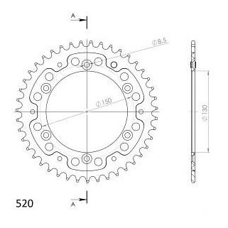 Supersprox Stealth rueda de cadena 520 - 43Z (azul)