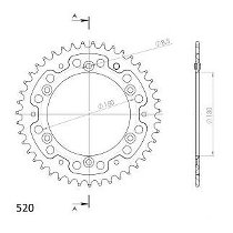 Supersprox Stealth rueda de cadena 520 - 43Z (azul)