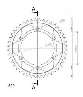 Supersprox acier roue d`entrainement 520 - 44Z (noir)