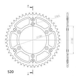 Supersprox Stealth rueda de cadena 520 - 48Z (anaranjado)