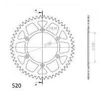 Supersprox aluminium roue d`entrainement 520 - 49Z (or)