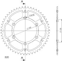 Supersprox Stealth Chain wheel 520 - 53Z (blue)