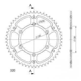 Supersprox Stealth rueda de cadena 520 - 53Z (oro)