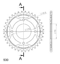 Supersprox acero rueda de cadena 530 - 35Z (negro)