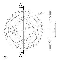 Supersprox acciaio rocchetto per catena 520 - 35Z (nero)